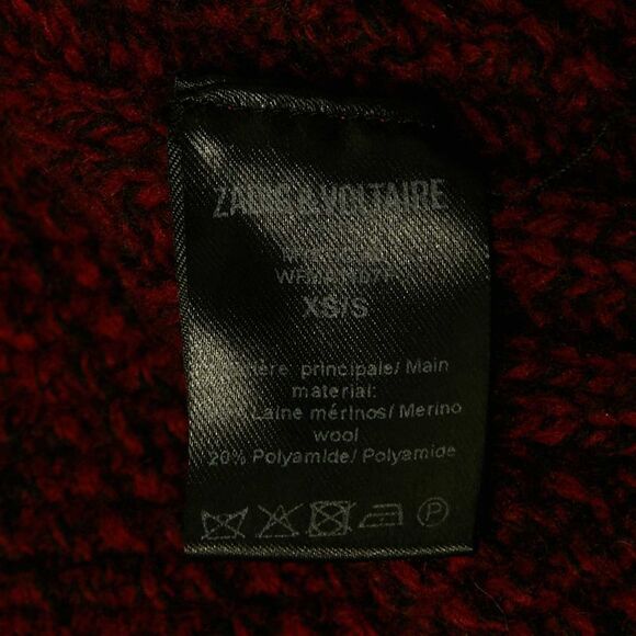 Zadig & Voltaire Burgundy Rib Knit Shawl Collar Mystic Cardigan Xs/s - Picture 5 of 5